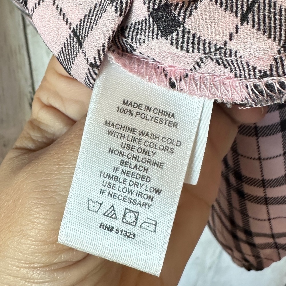 CECE Womens Pink Plaid Jewel Neck Top Size: S - Picture 8 of 8